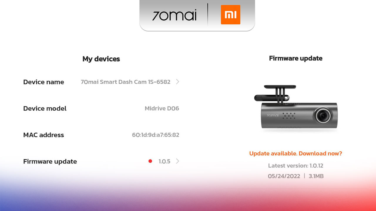 70mai Xiaomi firmwere update