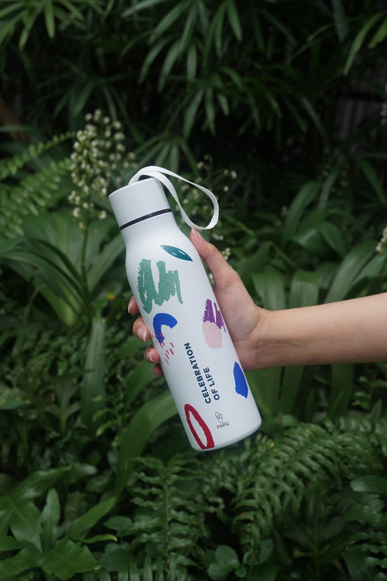 The PARQ Eco life tumbler limited edition holding Q Garden